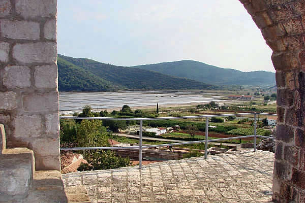 Ston salt lakes seen from the wall