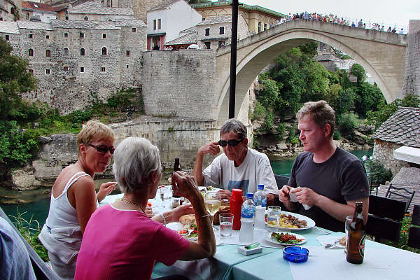 Mostar lunch at the bridge
