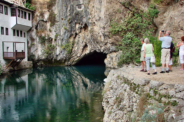 River Buna spring and Tekia in Blagaj near Mostar