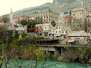 Mostar, left bank of Neretva