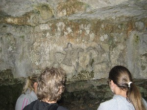 Bogomil drawings at entrance to Vjetrenica Cave